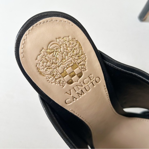 Vince Camuto Kazzia Black Leather Heeled Mules Open Toe Stilleto Size 8 UNWORN - Picture 11 of 16